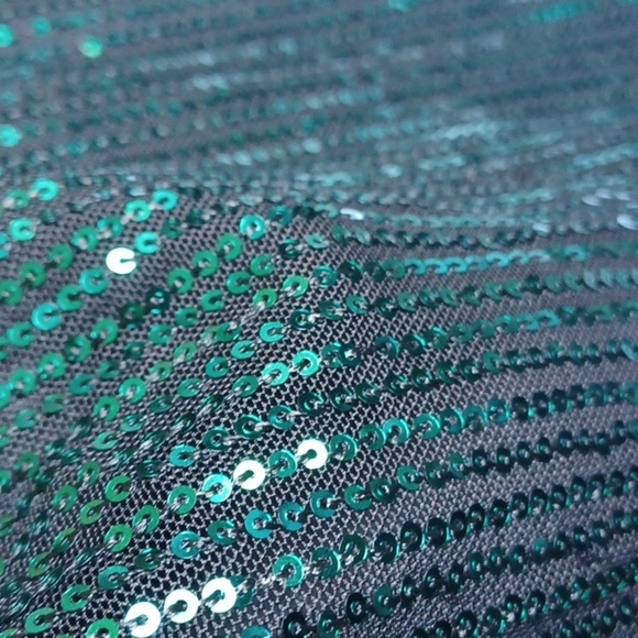 GRACE KARIN Sequin Sparkly Green Cocktail Party Dress, assymetrical hem Medium - Picture 9 of 9